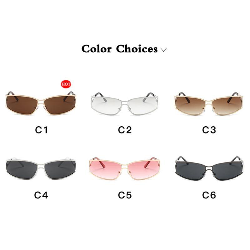 Frameless Punk Goggle Women Sunglasses Elliptical Premium Rimless Sunglasses Y2K Spicy  Girl Ins Same Style Sun Glasses
