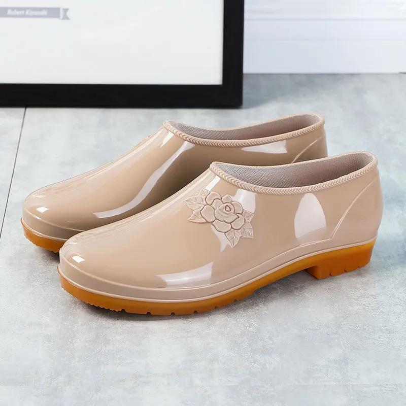 

Дождевые сапоги Водонепроницаемая обувь Резиновая обувь Бахилы Модные водные сапоги для взрослых Кухня Автомойка Рабочая износостойкая нескользящая короткая бочка 41 хаки