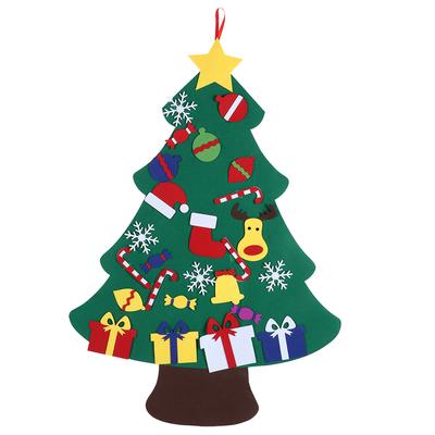 DIY Felt Christmas Tree Set Xmas Decorations Wall Hanging Ornaments Children Gifts Party