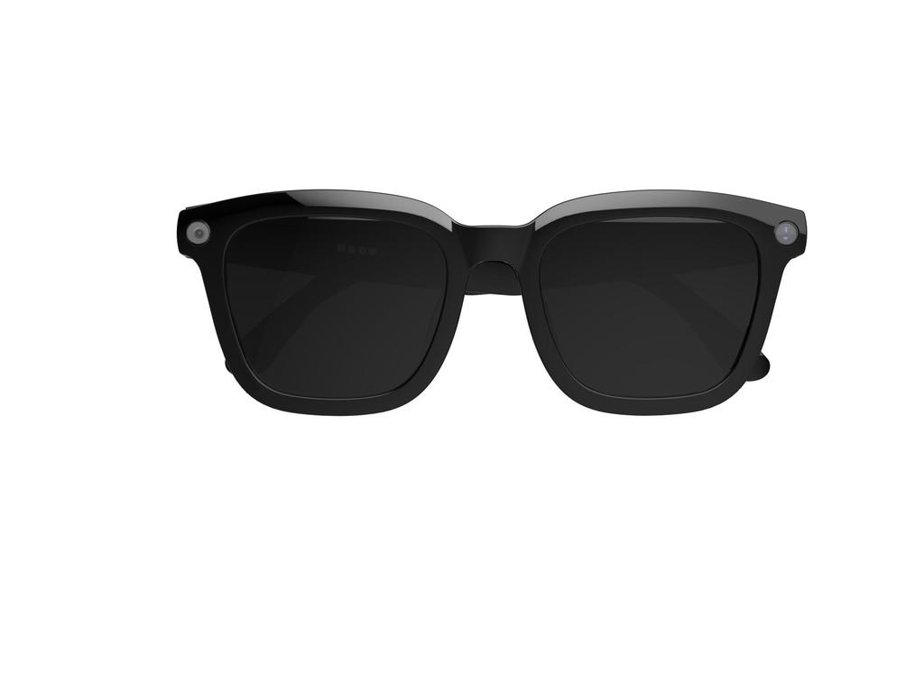 KI-Smart Glasses: Schwarze Tech-Kamera-Brille für Übersetzung, Fotografie und Musik-Streaming