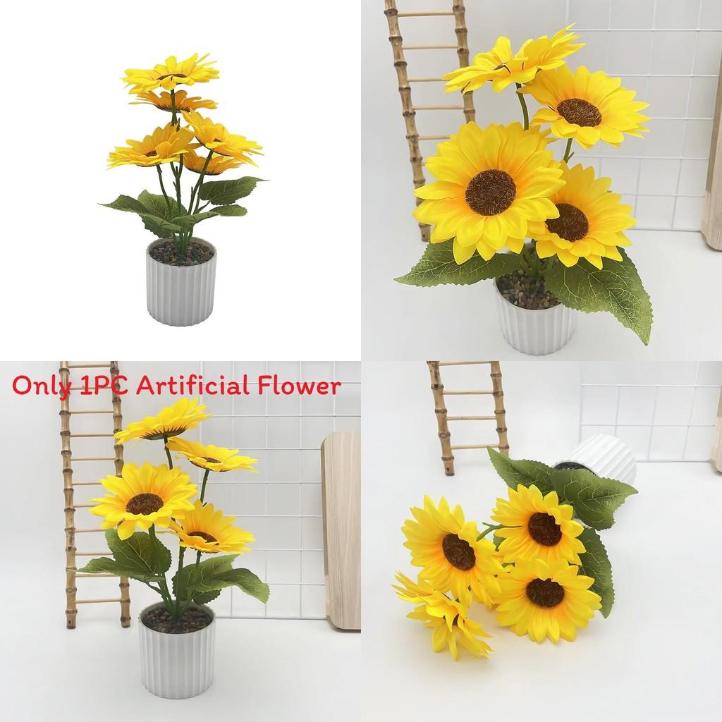 Sunflowers Flower Decor With Silk Fabric Rain Flower Stones For Wedding And Photography Props