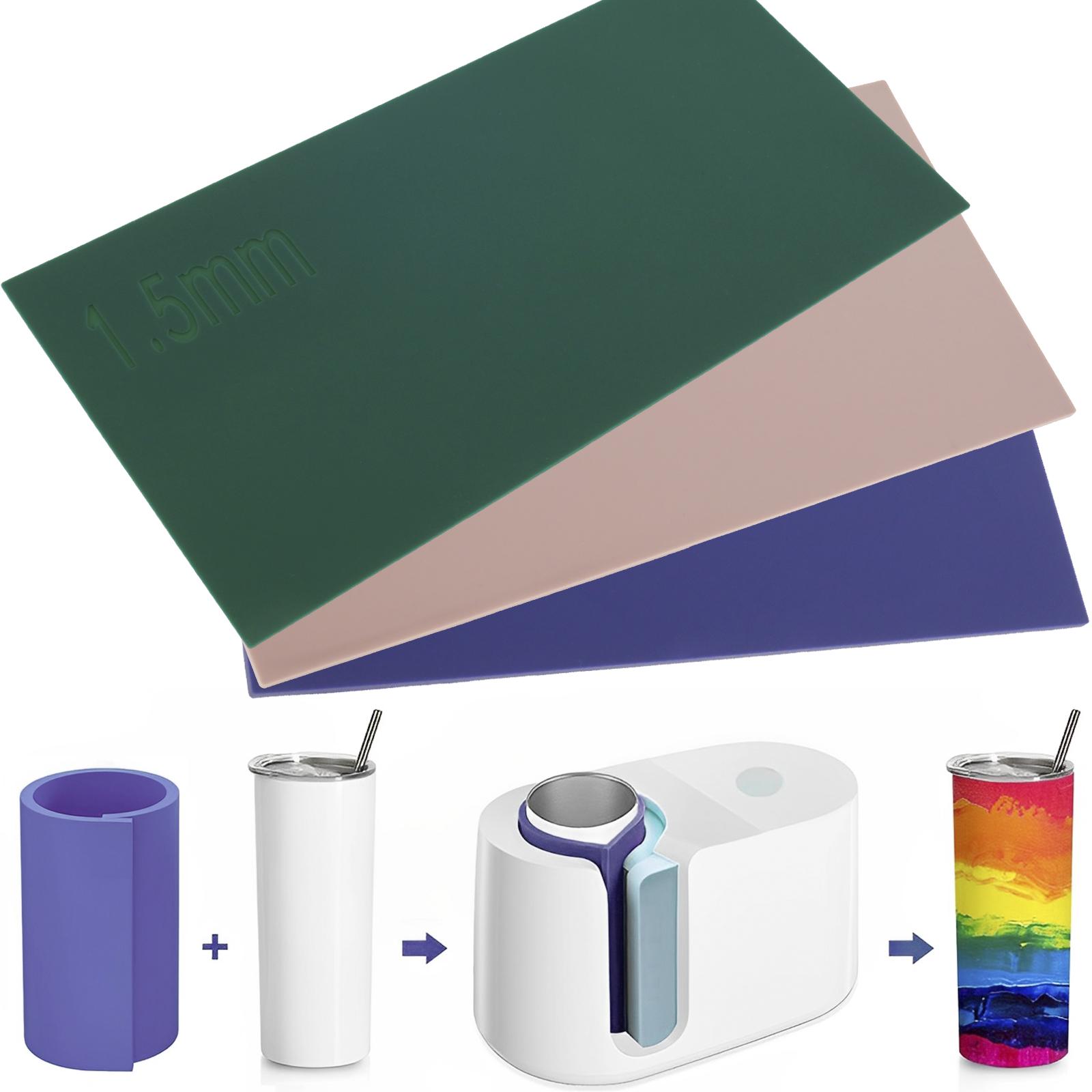 

3 шт. Сублимационная термоусадочная пленка для тамблера 3 толщины Силиконовая пленка для кружки-тамблера для термопресса 20/16/12 унций Кружка для термопресса