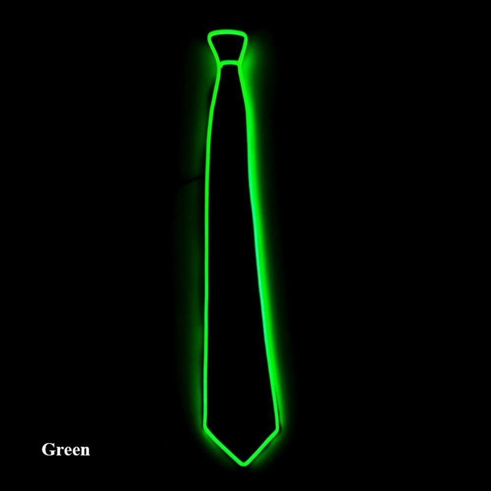 New Adjustable Light Up Neckties LED Luminous Props Funny Gift LED Light Up Tie Flashing Luminous Colored Ties Bar Party