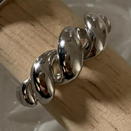 Korean Retro Croissant Twist Rhinestone Open Index Finger Ring Adjustable Open