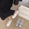 French silver flat-soled single shoes women's 2025 summer new popular sports and leisure soft-soled ballet Mary Jane shoes
