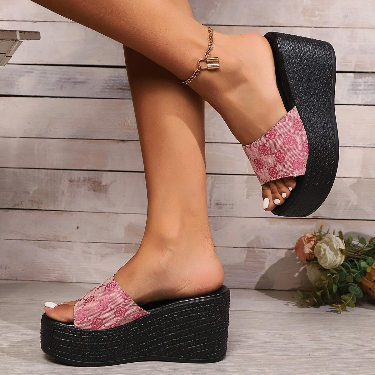 

Осень большой размер танкетка слива деним танкетка сандалии на одной перемычке на танкетке 36