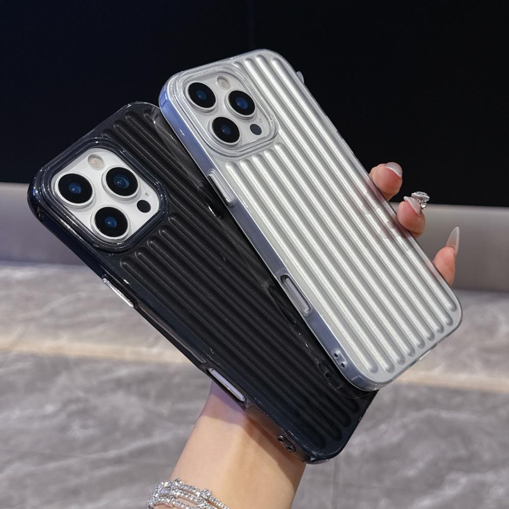 Vertical 3D Stripe Frosted Bumper Case For 17 Air 16 15 14 Pro Max Plus 13 12 11 Shockproof Soft TPU Luxury Phone Cover