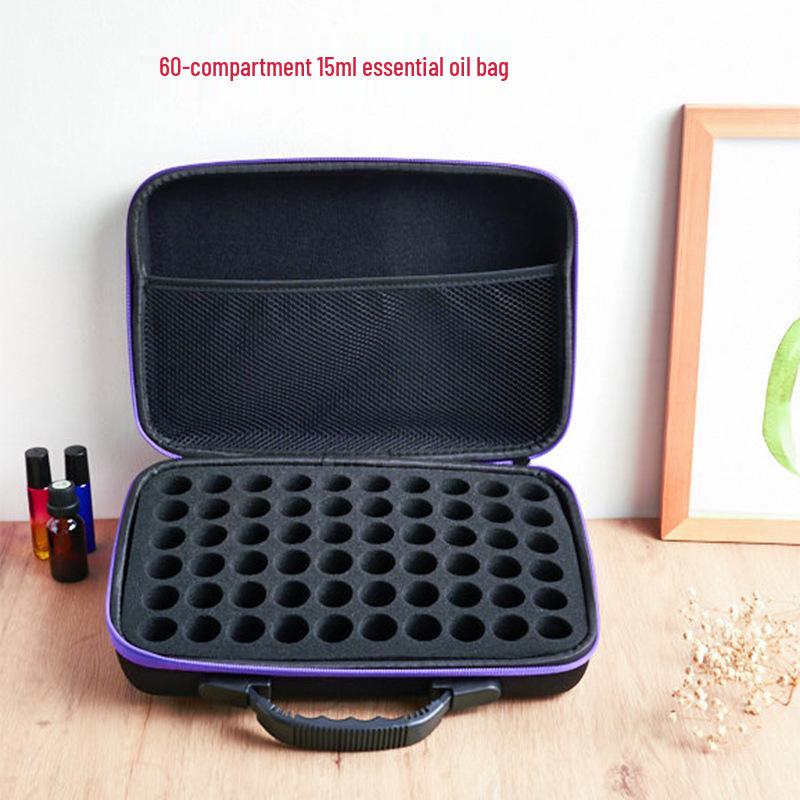 60-Compartment Essential Oil & Diamond Painting Portable Storage Bag - EVA Handbag.