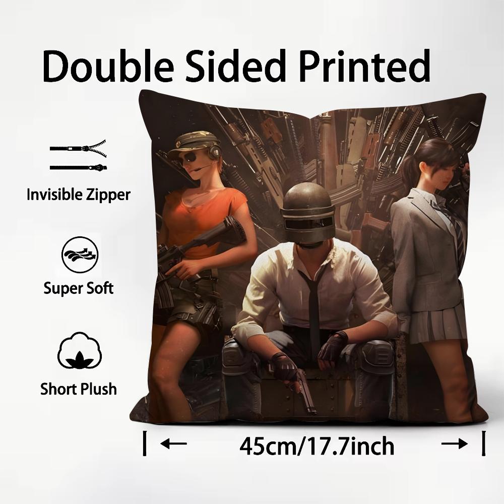 

PPUBG Game Cushion Cover Plush Fabric Soft DoubleSided Printed Sofa Warm Winter Home Child Gift Pillow Case 30x30cm