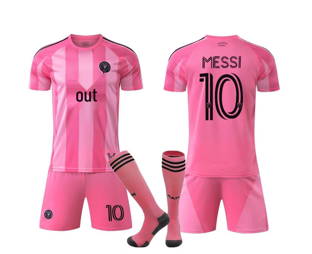 2025-26 Miami Home Pink Messi #10 Soccer Jersey, Kids & Adults Sizes 14-3XL
