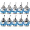 10Pcs Light Blue Miniature Toggle Switch MTS-102/103/202/203 3 Pin 6 Pin Rocker Power Switch ON-OFF-ON / ON-OFF Waterproof Cap Switches4