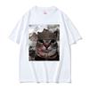 Thousand Yard Stare Funny Cat Meme T Shirts Men Womens Fashion Casual Short Sleeve Tshirts Cotton Oversized Tshirt Streetwear