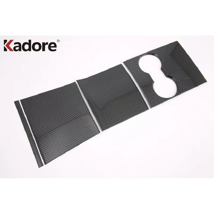 For Tesla Model 3 2018     Carbon Fiber Car Center Console Panel Cover Trim Water Cup Holder Frame Accessories