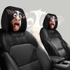 Cartoon Cow Fun Printed Car Headrest Covers Interior Decoration Universal Stylish Seat Protectors Easy To Install And Wash
