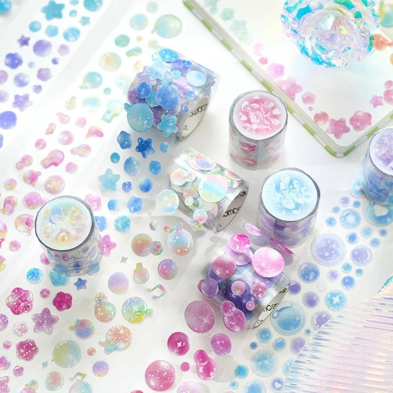 Vintage Bubble Tape Stickers Decorative Stick Labels Scrapbooking Accessories Planner Handmade Junk Journal Suppliesjavascript: