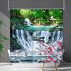Bathroom Waterproof Curtain Digital Printing Landscape Waterfall Shower Curtain Free Punching Toilet Partition Curtain Shower Cloth