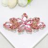 Dammode Blomma Blad Glänsande Strass Hårklämma Hårnål Smycke