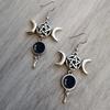 Natural Moon Long Chain Drop Earrings With Geometric Alloy Design For Fashionable Women