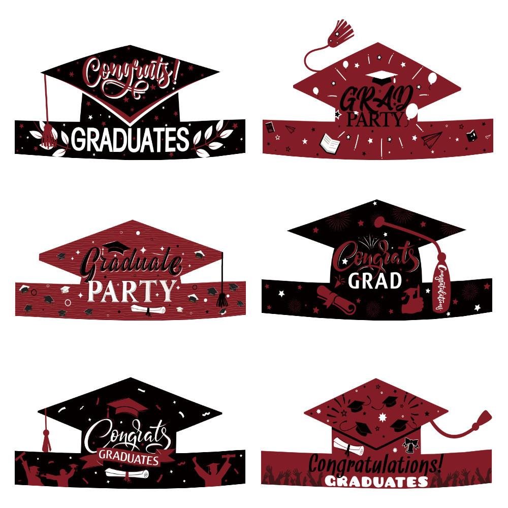 Graduation Party Paper Cap With Colorful Design For Photo Booths And Decorations