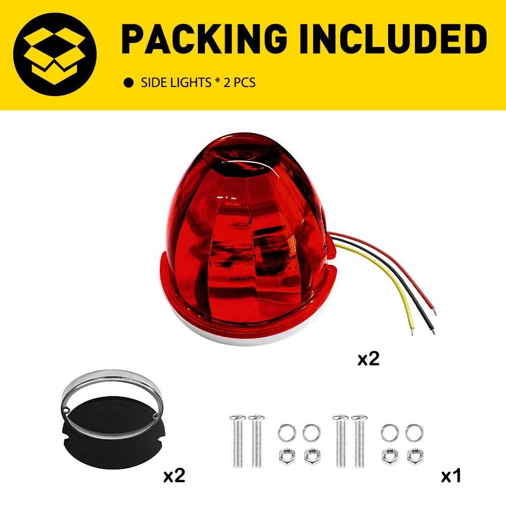 2x LED Red Watermelon Lights Side Marker Truck Trailer Turn Signal Light 12V