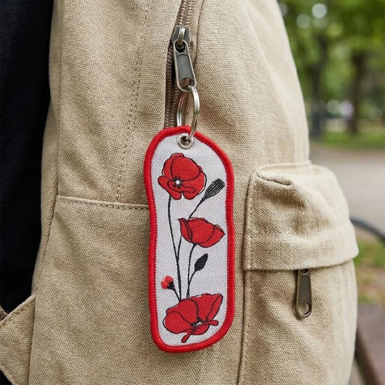 Lovely Embroidery Flower Key Holder Practical Decorative Item Wallet Keychain Pendant Charm For Travel And School