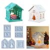 Christmas Tree Candle House Silicone Mold Set Holiday Candle House Mold Silicone Christmas Tree Mold For Seasonal Decors