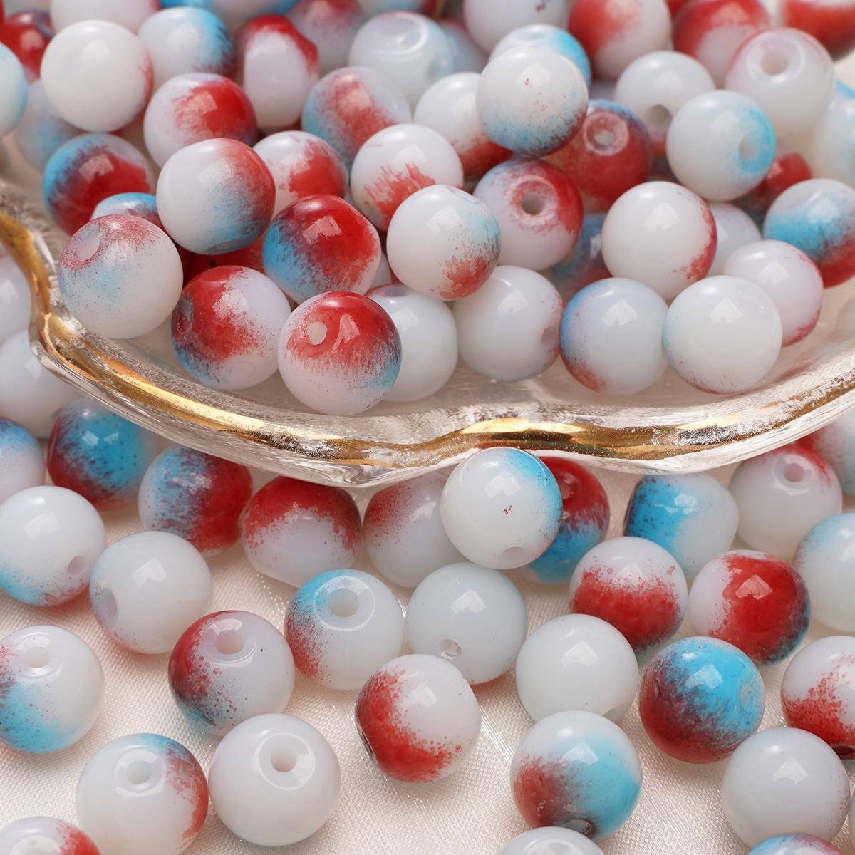 

Браслет из полусахарных пузырчатых стеклянных бусин 8-10 мм - круглые бусины ручной работы для изготовления ювелирных изделий 8mm 20 pieces/pack магнолия