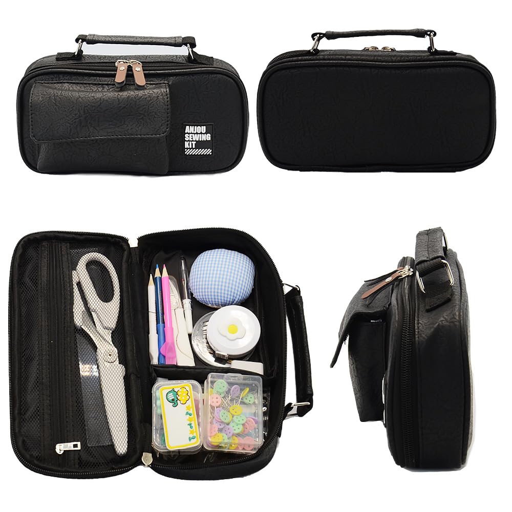 Sewing kit for elementary school boys and sewing kit with sewing tools for home and school PU portable and easy to carry girls, use, material,