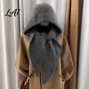 Cold Weather Hat Women Knit Hooded Scarf Hat Winter Pullover Balaclava Hood Hood Warm Ear Protection Skull Cap for Soft