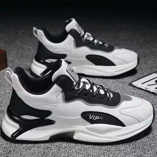 Autumn new breathable white men's shoes, trendy and versatile thick-soled sports and casual running shoes for men H259
