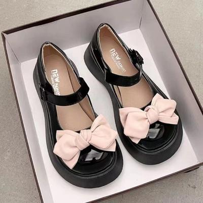 Mode Kawaii Strik Wit Lolita Schoenen Vrouwen 2024 Platform Mary Janes Vrouw Japanse Stijl Lakleer Jk Schoenen platform schoenen