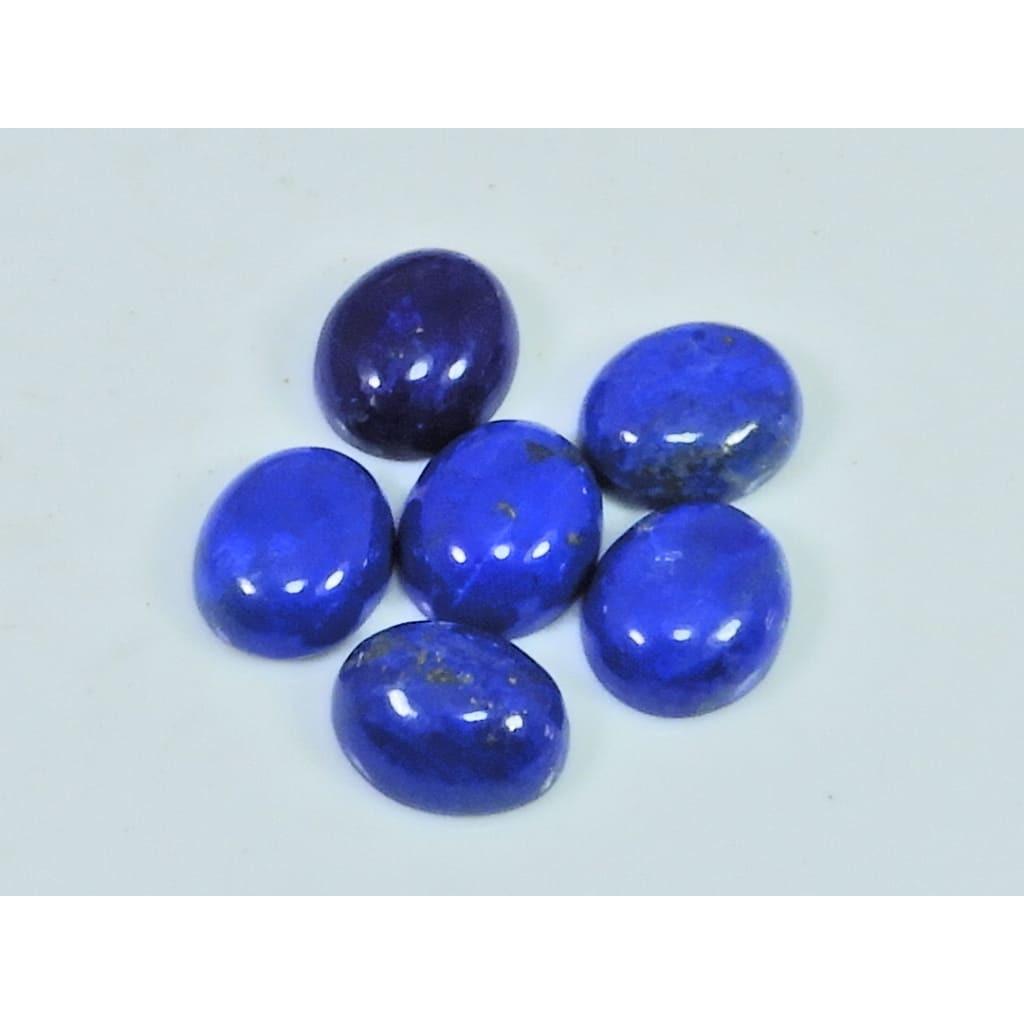 9X12MM Natural Lapis Lazuli Oval Shape Cabochon Loose Gemstone 6Pcs Lot C-1865