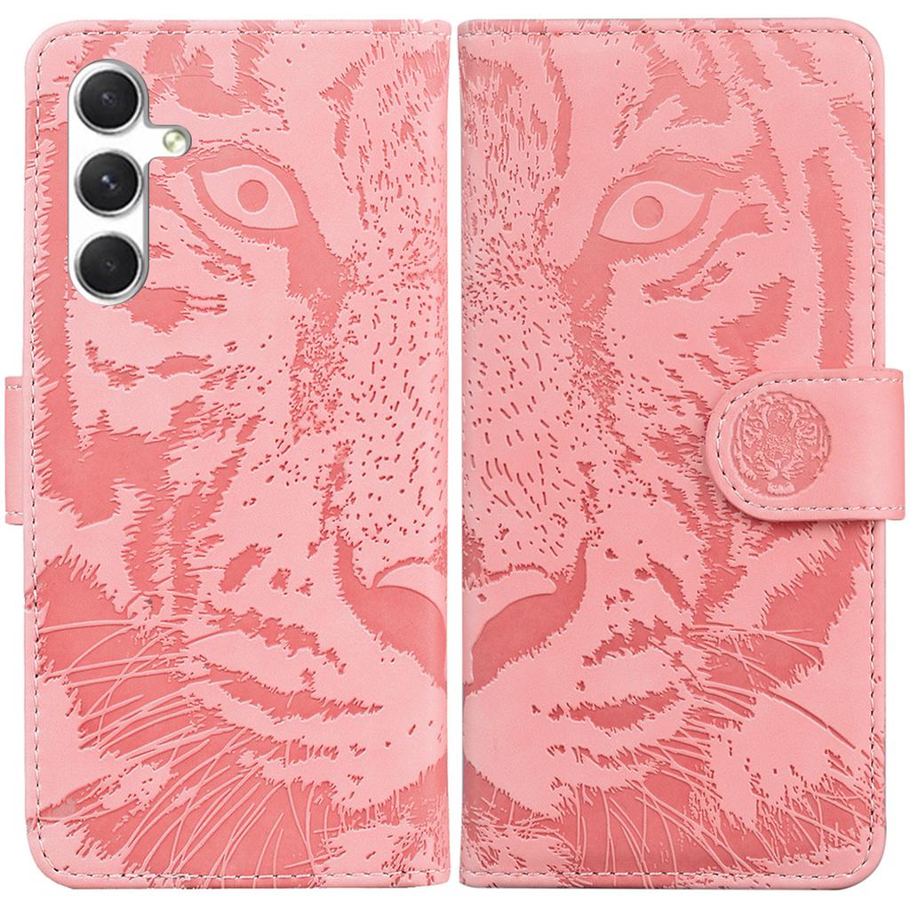 For Samsung Galaxy S25 Case Tiger Imprint Leather Wallet Phone Cover