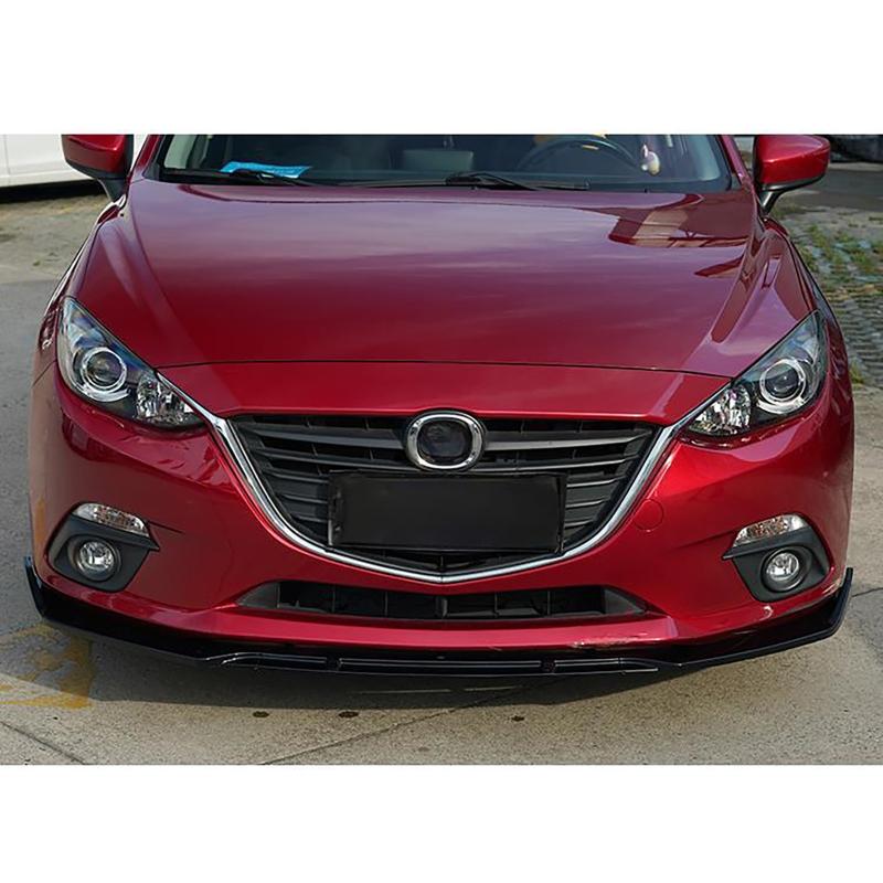 Car Front Bumper Lip Body Kit Lower Splitter Body Kit For Mazda 3 Axela 2014-2018 Glossy Black