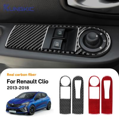 Für Renault Clio 4 2013 2014 2015 2016 2017 2018 Weicher Carbonfaser-Aufkleber LHD RHD Auto Frontscheibenheber Innenrahmen Interieur