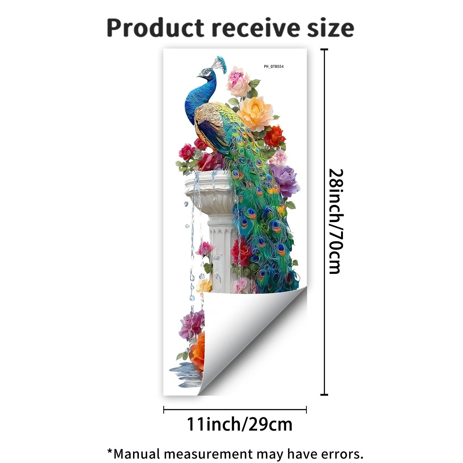 Colorful Peacock Flower Fountain Living Room Bedroom Entrance Background Decoration Beautification Stickers