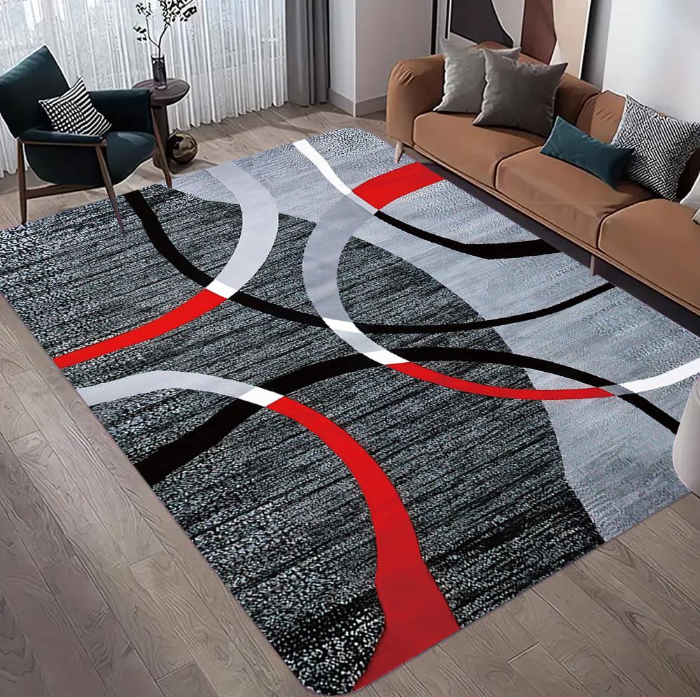 Nordic Large Area Orange Brown Carpet for Living Room Light Luxury Decor Easy Clean Soft Rugs for Bedroom Non-slip Floor Mat