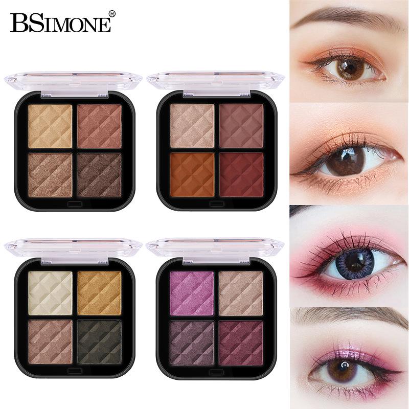 

BSIMONE Four-Color Shimmer Eyeshadow Palette - Three-Dimensional Glow Student Style