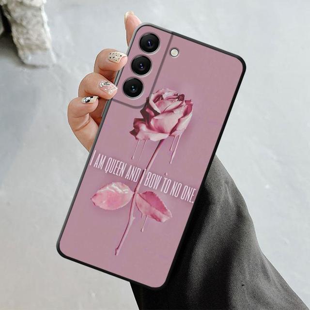 Phone Case For Samsung Galaxy S23 S22 S21 S20 Fe Ultra S10 S9 S8 Plus Note 20ultra 10plus Cover Rose Gold Pink Queen Princess