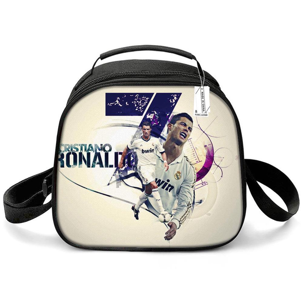 Messi & Ronaldo World Cup Kids' Lunch Bag - Insulated Handheld Picnic Bag for Students