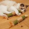 Jucărie Stick Mestecabil cu Iarbă de Pisici și Frânghie de Iută Rezistentă la Mușcături Jucărie pentru Dentiția Pisicilor Curățarea Dinților Animalelor de Companie Jucărie Interactivă pentru Plictiseală