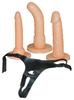 Harness with 3 Strap-On Real Dildos 16 X 4.5cm - You2Toys - Harness Dildos