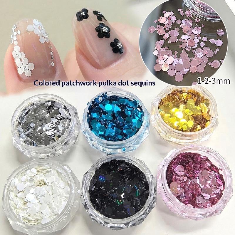 1 Box Round Dot Nail Sequins 1-3Mm Round Nail Glitter Flakes Shiny Nail Art Decoration Supplies For Diy Manicure Salon