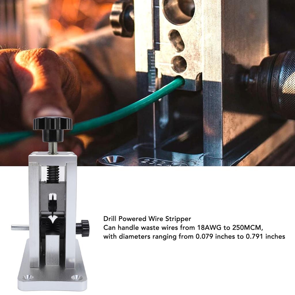 Drill Powered Wire Stripper Automatic Copper Wire Stripping Machine for 18AWG To 250MCM Wires