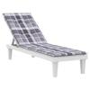 Lounge Chair Cushion Grey Checkered Pattern (75 + 105) X 50 X 4 Cm