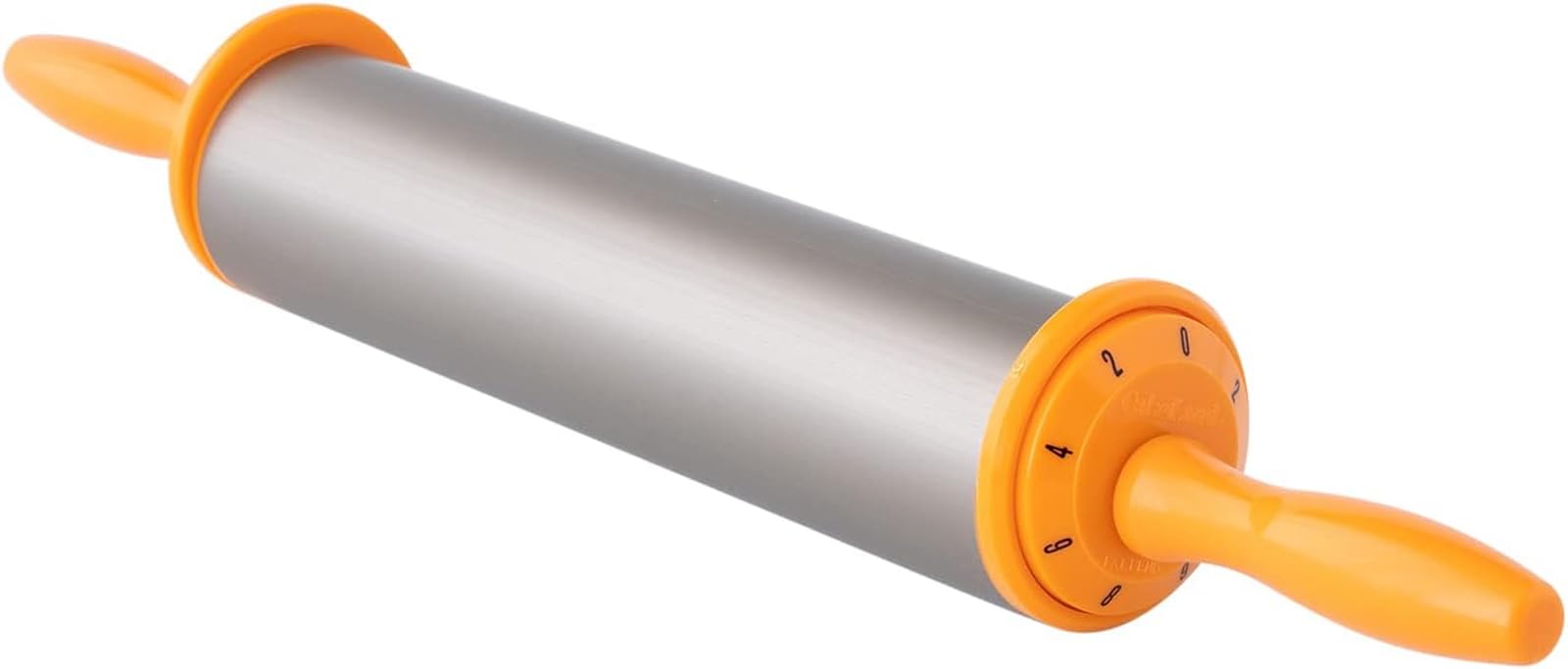 

Tiger Crown Silver Rolling Pin, 475 x 60mm, Aluminum Rolling Pin with Resin Handle, Thickness Adjustment, Dial Graduations, 1735