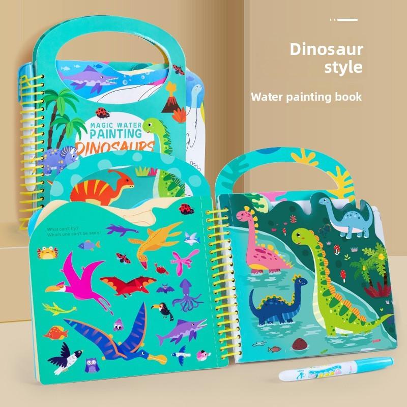 Water Drawing Book For Toddlers With Reusable Water Pen For Animal Recognition Learning