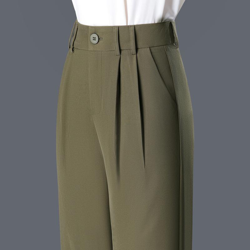 Classic Versatile Wide Leg Pants Women'S Spring And Autumn New Fashion High Waist Temperament Commuter Professional Casual Straight Suit Pants