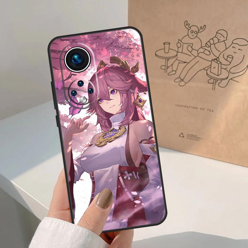 Genshin Impact Yae MIko Case For Honor Magic 7 Lite 5 6 8 Pro Honor 400 200 Pro X9c X9b X9a X8a X8b 50 70 90 Cover