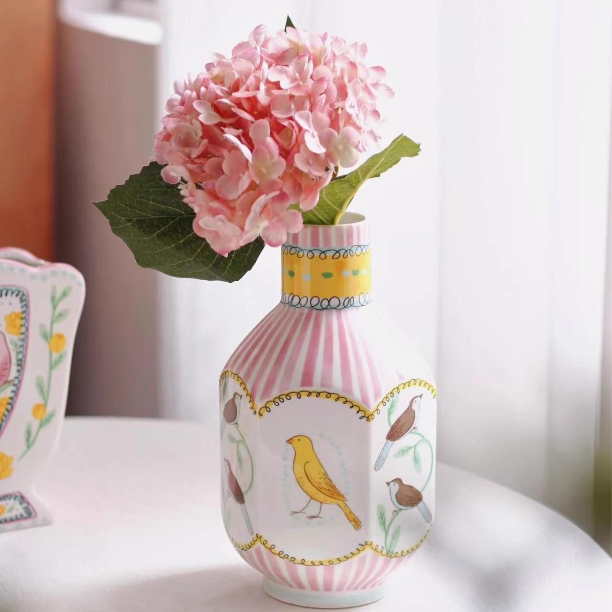 

Wilde The Nightingale and The Rose Romantic Ceramic Vase Miniature Decor